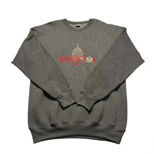 Vintage Washington DC Crewneck Grey Embroidery American Knitwear Men’s XL